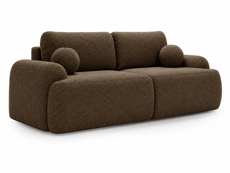 Sofa mit Schlaffunktion und Bettkasten Aurio Braun