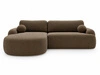 Ecksofa L-Form Links mit Schlaffunktion und Bettkasten Aurio Braun
