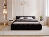 Polsterbett ohne Bettkasten mit Lattenrost 200x200 Cloud Low aus Samtstoff Schwarz
