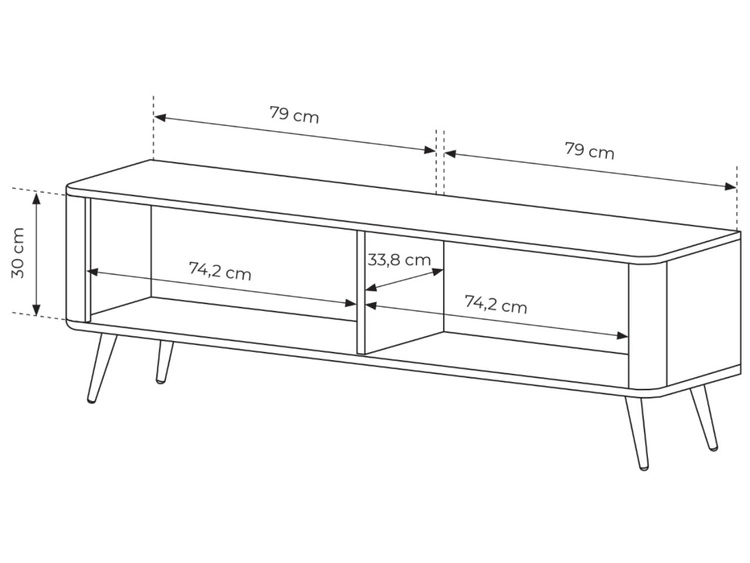 TV-Lowboard mit Türen 163 cm Latina Weiß