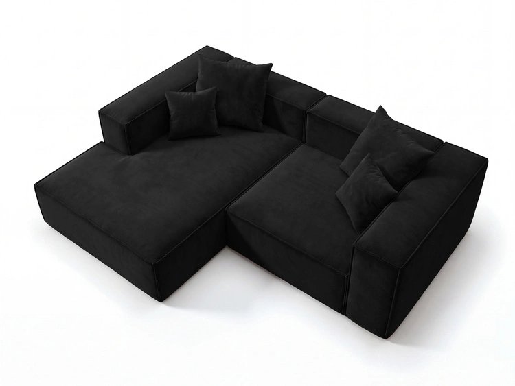 Ecksofa L Links Vellaro Schwarz