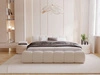 Polsterbett ohne Bettkasten mit Lattenrost 140x200 Cloud Low aus Bouclé-Stoff Beige