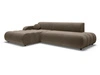 Ecksofa L-Form mit Schlaffunktion und Bettkasten Lisso Links Braun
