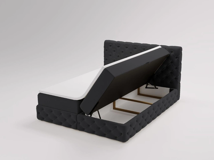 Boxspringbett mit Bettkasten 120x200 Canolo Schwarz