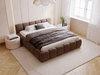 Polsterbett ohne Bettkasten mit Lattenrost 140x200 Cloud Low aus Samtstoff Braun