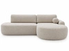 Ecksofa L-Form Rechts mit Schlaffunktion und Bettkasten Aurio O Creme