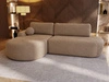 Ecksofa L-Form Links mit Schlaffunktion und Bettkasten Aurio O Hellbraun