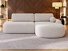 Ecksofa L-Form Rechts mit Schlaffunktion und Bettkasten Aurio O Creme