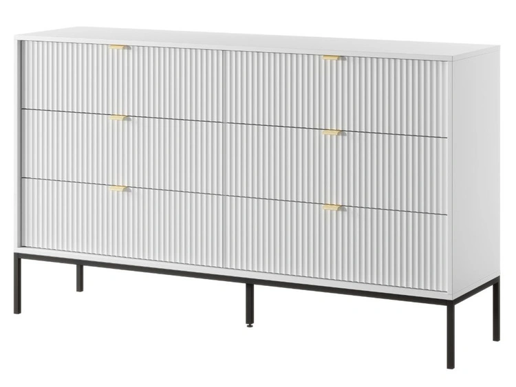 Kommode mit 6 Schubladen Amber Weiß