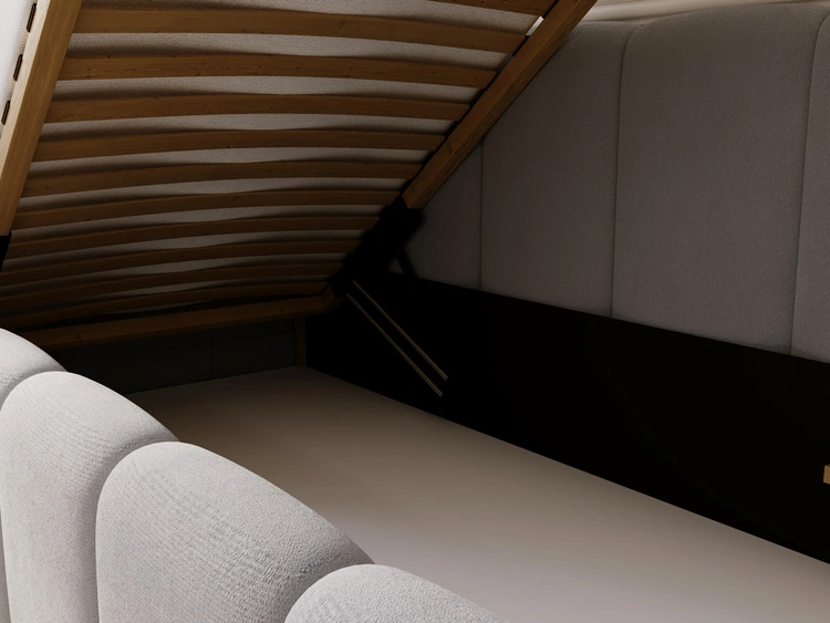Jugendbett Einzelbett mit Bettkasten und Lattenrost 90x200 Cloud One Grau