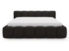 Polsterbett ohne Bettkasten mit Lattenrost 120x200 Cloud Low aus Bouclé-Stoff Schwarz