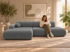 Ecksofa L-Form mit Schlaffunktion und Bettkasten Lisso Links Grau