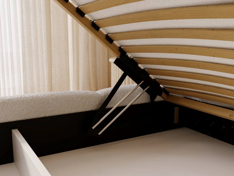 Polsterbett mit Bettkasten und Bettrost 160x200 Sweet Low Beige