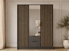 Kleiderschrank mit Spiegel 155 cm Macron Graphit, Artisan Eiche