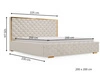 Polsterbett mit Bettkasten und Lattenrost 200x200 Wave Beige