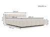 Polsterbett ohne Bettkasten mit Lattenrost 200x200 Cloud Low aus Samtstoff Braun