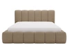 Polsterbett ohne Bettkasten mit Lattenrost 140x200 Cloud aus Bouclé-Stoff Braun