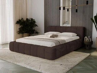 Polsterbett mit Bettkasten und Lattenrost 160x200 Ibiza Braun