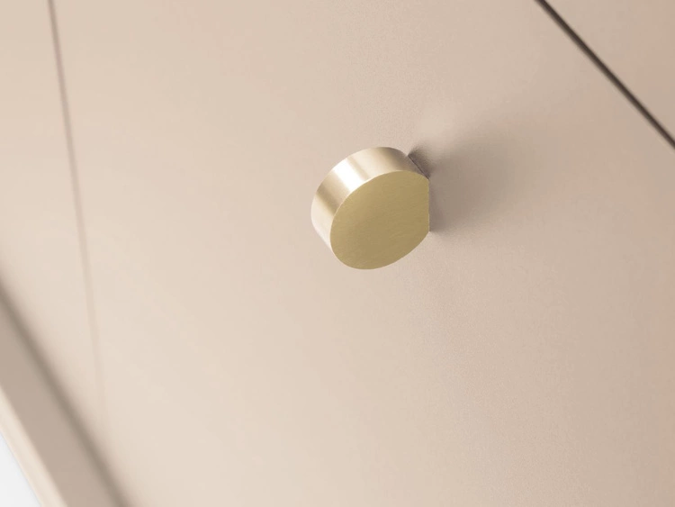 Kommode mit Türen sowie Schubladen mit Golden Metallbeinen 104 cm Amor Beige
