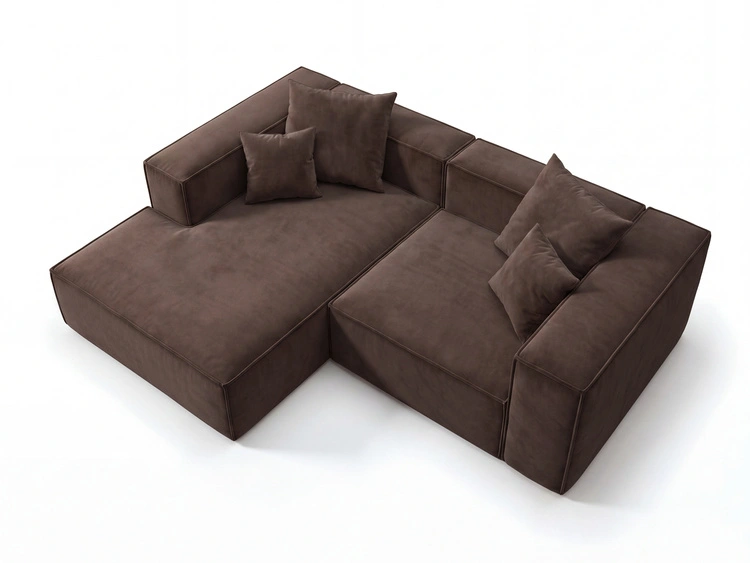 Ecksofa L Links Vellaro Braun