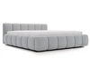 Polsterbett ohne Bettkasten mit Lattenrost 200x200 Cloud Low aus Samtstoff Grau