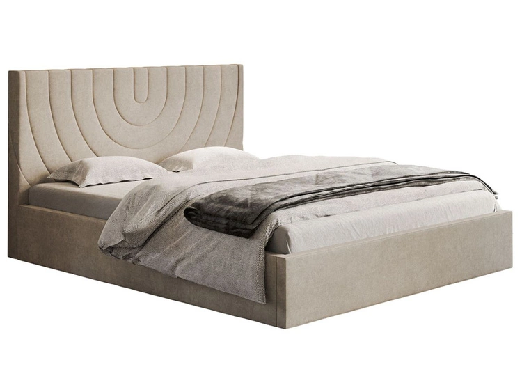 Polsterbett mit Bettkasten und Lattenrost 140x200 Corti Beige
