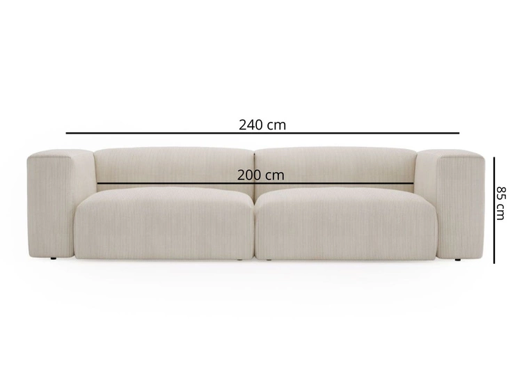 Sofa Moderne Cord Sofa für Wohnzimmer Landi Schwarz