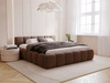 Polsterbett ohne Bettkasten mit Lattenrost 160x200 Cloud Low aus Samtstoff Braun