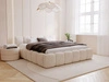 Polsterbett ohne Bettkasten mit Lattenrost 200x200 Cloud Low aus Samtstoff Beige
