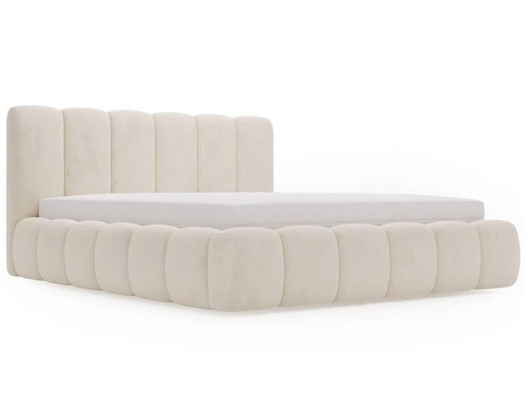 Polsterbett mit Bettkasten und Lattenrost 160x200 Cloud Beige