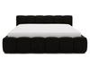 Polsterbett ohne Bettkasten mit Lattenrost 120x200 Cloud Low aus Samtstoff Schwarz