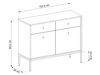 Kommode mit Türen sowie Schubladen mit Golden Metallbeinen 104 cm Amor Beige