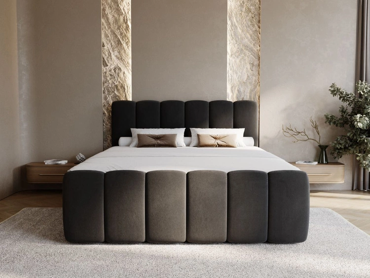 Boxspringbett mit Bettkasten 140x200 Cloud Schwarz
