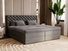 Boxspringbett mit Bettkasten 180x200 Bergamo Dunkelgrau