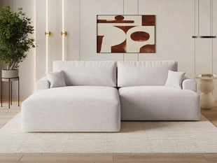 Ecksofa L-Form mit Schlaffunktion und Bettkasten Serene Links Grau