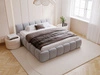 Polsterbett ohne Bettkasten mit Lattenrost 200x200 Cloud Low aus Samtstoff Grau