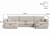 Wohnlandschaft mit Schlaffunktion und Bettkasten Neva Grau