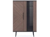 Vitrinenschrank mit Glas Nemi Schwarzer Graphit Braun