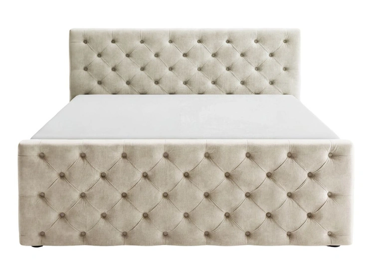 Boxspringbett mit Bettkasten 140x200 Montego Creme