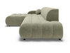 Ecksofa L-Form mit Schlaffunktion und Bettkasten Lisso Links Grün