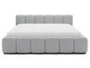 Polsterbett ohne Bettkasten mit Lattenrost 200x200 Cloud Low aus Samtstoff Grau