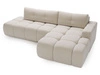 Ecksofa L-Form Rechts mit Schlaffunktion und Bettkasten Montero Creme