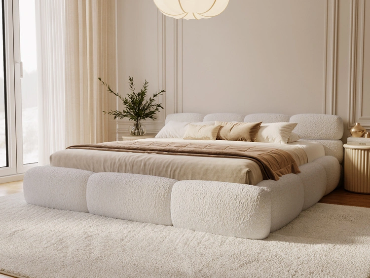 Polsterbett mit Bettkasten und Bettrost 140x200 Sweet Low Beige