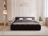 Polsterbett ohne Bettkasten mit Lattenrost 180x200 Cloud Low aus Bouclé-Stoff Schwarz