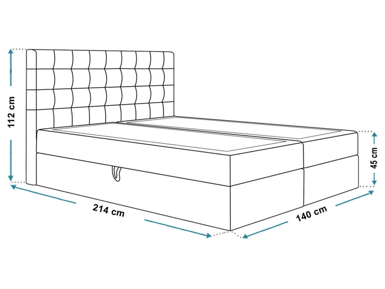 Boxspringbett mit Bettkasten 140x200 Denza Rosa