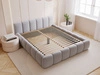 Polsterbett ohne Bettkasten mit Lattenrost 140x200 Cloud Low aus Samtstoff Grau