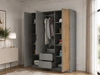 Kleiderschrank 155 cm Macron Grau, Artisan Eiche