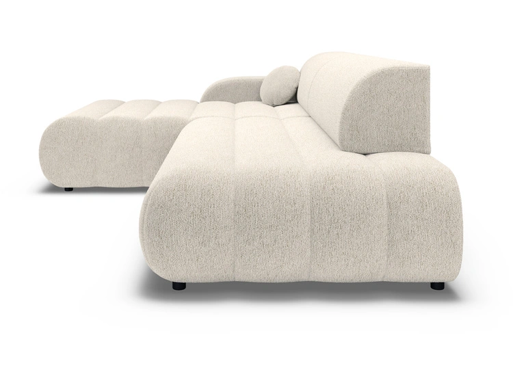 Ecksofa L-Form mit Schlaffunktion und Bettkasten Lisso Links Beige