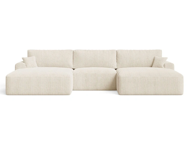 Wohnlandschaft mit Schlaffunktion und Bettkasten Serene Beige