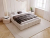 Polsterbett ohne Bettkasten mit Lattenrost 140x200 Cloud Low aus Bouclé-Stoff Beige